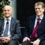 Eugene Fama and Lars Peter Hansen sat together at a news conference after winning the 2013 Nobel prize in Economic Sciences.