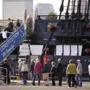 Visitors to the U.S.S. Constitution, the oldest ship in the United States Navy, lined up on Thursday.