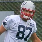 Rob Gronkowski was at practice with the Patriots on Wednesday. 