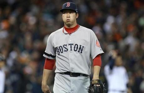 Pitcher Junichi Tazawa was taken out of the game in the seventh inning.
