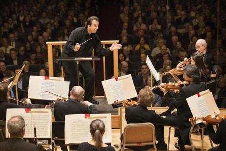 Andris Nelsons led the Boston Symphony Orchestra for the first time Thursday night since his appointment as the BSO’s next music director.
