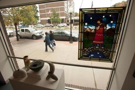 Pedestrians in downtown North Adams have their choice of  galleries, thanks to the city’s flourishing arts community.
