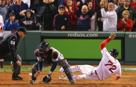 The Red Sox took a 1-0 lead over the Tigers in the fifth inning after Jacoby Ellsbury's single scored Xander Bogaerts.

