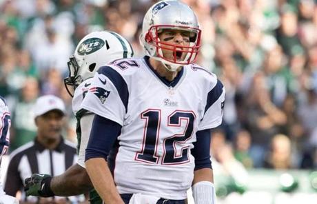 Tom Brady reacted after an incomplete pass in the fourth quarter.
