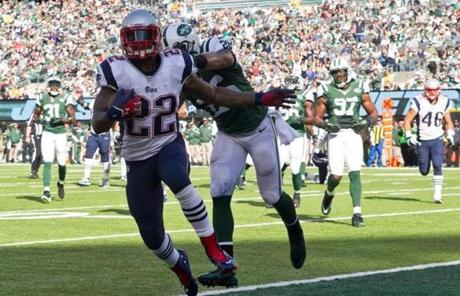 Stevan Ridley scored a touchdown in the first half.

