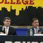 Mayoral candidates John Connolly and Martin J. Walsh debated at the Boston Mayoral Forum, hosted by the Urban League of Massachusetts, at the Reggie Lewis Center in Roxbury.