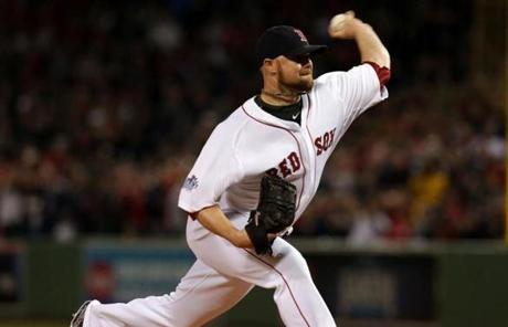 Jon Lester started the game for the Red Sox.
