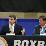 Mayoral candidates John Connolly and Martin J. Walsh debated at the Boston Mayoral Forum hosted by the Urban League of Massachusetts at the Reggie Lewis Center in Roxbury. 