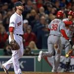 Errors in the seventh inning cost the Red Sox the lead.