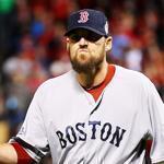 John Lackey pitched a scoreless 8th inning for the Red Sox in their win on Sunday. 