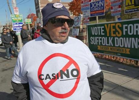Longtime East Boston resident Tom Domenico, 72, made no mistake how he felt about a casino in East Boston.
