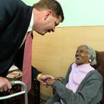 Martin J. Walsh paid a visit to 101-year-old supporter Josephine Worrell on Tuesday.