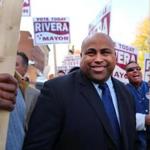 Daniel Rivera declared victory in Tuesday’s mayoral election, urging Mayor William Lantigua to concede defeat.