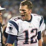 An angry Tom Brady disputes the final ruling with a game official. (Jeremy Brevard/USA Today)s