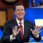 Stephen Colbert enjoys a taping of “The Colbert Report” in New York.