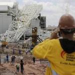 Officials surveyed Itaquerao Stadium after  a collapse at the expected site of the 2014 World Cup opener on Wednesday. 
