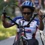 Marathon bombing survivor Mery Daniel rode her handcycle in September as part of a Spaulding Rehabilitation Hospital group that took part in the local stage of a Boston-to-Philadelphia charity ride.