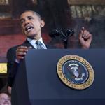President Obama defended the Affordable Care Act in a speech at Faneuil Hall in Boston on Oct. 30.