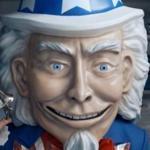 A creepy looking Uncle Sam in anti-ACA ads.