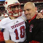 Johnny Aylward celebrated the win with his father, Tewksbury head coach Brian Aylward, in the Division 3 Super Bowl. 