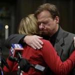 Former pastor Frank Schaefer was consoled by the Rev. Lorelei Toombs after United Methodist Church officials defrocked him Thursday.