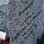 A handwritten card was seen on a wreath laid by the main memorial stone at the Garden of Remembrance near Lockerbie, Scotland, on Saturday.