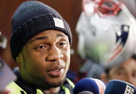 The Patriots’ Stevan Ridley spoke with reporters after practice on Thursday.
