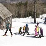 Kids can ski through a barn at Ragged Mountain.