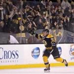 Brad Marchand was pumped after scoring the game-winning goal in overtime.