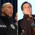 Governor Deval Patrick (center) sports a fleece vest during snowstorms. In the Blizzard of 1978, Governor Michael Dukakis’s sweater drew much attention. Boston Mayor Thomas M. Menino’s style was called “comfy confident.”