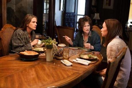 From left: Julia Roberts, Meryl Streep, and Julianne Nicholson in “August: Osage County.”
