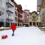 The village architecture at Sun Peaks Ski Resort is in the style of the southern Alps.
