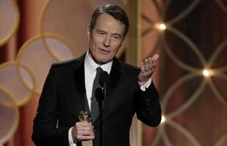 The Globe for best actor in a TV drama went to Bryan Cranston for 