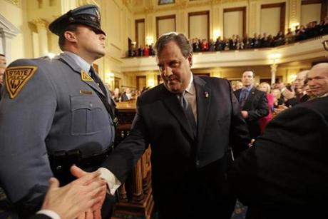 New Jersey Governor Chris Christie  delivered his State Of The State address Tuesday in Trenton, N.J.
