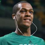 It shouldn’t be long before Rajon Rondo trades the jacket and tie for his game uniform.(Barry Chin/Globe Staff), 