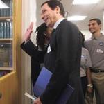 French Consul General Fabien Fieschi waved to a class during a tour of Codman Academy in Dorchester on Wednesday.
