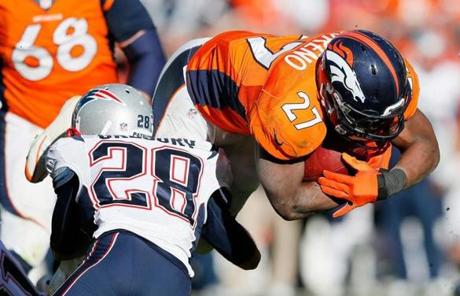 Steve Gregory tackled Knowshon Moreno in the third quarter.
