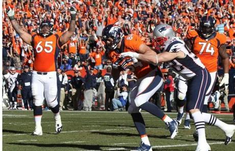 Jacob Tamme caught a 1-yard touchdown pass in from of Dane Fletcher in the second quarter.
