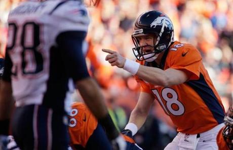 Peyton Manning directed his team’s offense in the second half.
