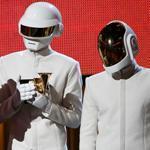 Daft Punk accepts the Grammy for record of the year.