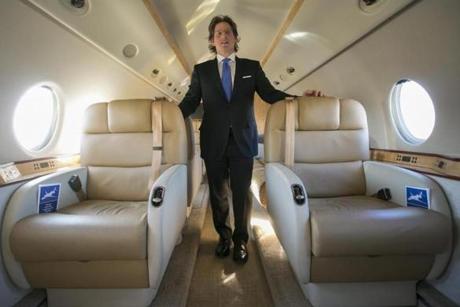 Greg Raiff, CEO of Private Jet Services, has a business boom as riders head to NFL’s big game.
