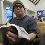 William Felix, 56, an unemployed forklift driver, attended  a devotional service at the Salvation Army in Los Banos, Calif.