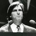 Steve Jobs spoke at the John Hancock Hall on Jan. 30, 1984.