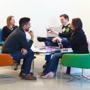 Spaces for informal gatherings are dotted throughout Vertex Pharmaceuticals’ halls.
