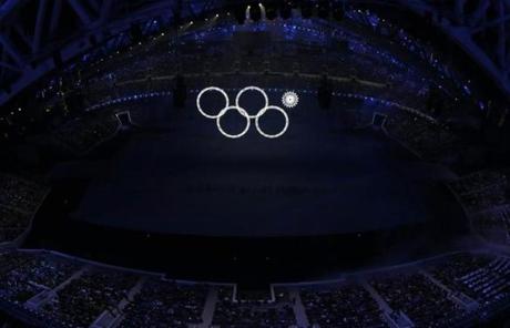 One of the Olympic rings failed to open during the ceremony.
