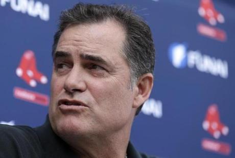 John Farrell spoke with reporters as spring training began in Fort Myers, Fla.
