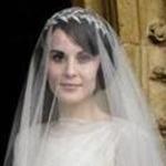 Lady Mary Crawley (Michelle Dockery) in her wedding outfit. 