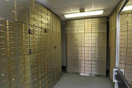 Only two of six branches at Belmont Savings Bank still offer safe deposit boxes, and the bank says demand has slowed.
