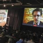 Edward Snowden spoke during a simulcast conversation at the SXSW Interactive Festival on Monday, March 10, 2014, in Austin, Texas. 