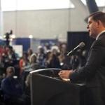 Mayor Martin Walsh spoke at the New England Food Show at the Boston Convention & Exhibition Center as the St. Patrick’s Day parade was occurring.